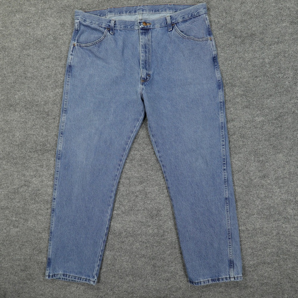 Rustler Jeans Mens 40x30 Blue Regular Fit Tapered Leg Denim Light Wash Classic
